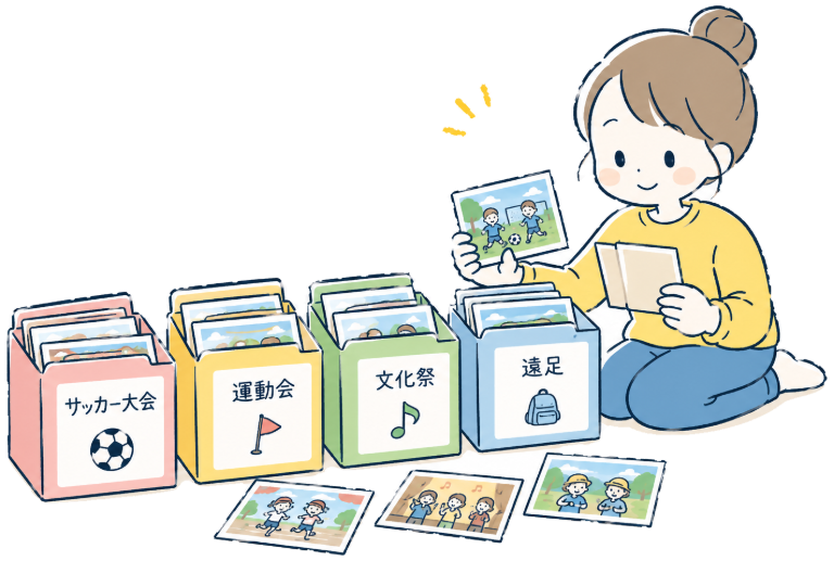 イベントごとに写真を分ける
