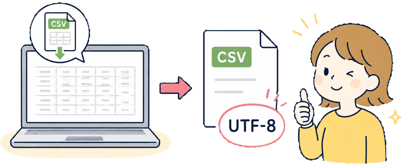 UTF-8でダウンロード
